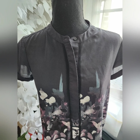 Simply Vera Vera Wang Chiffon Floral Blouse Size Small - Picture 3 of 9